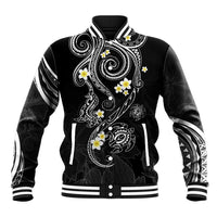 Polynesia Tribal Baseball Jacket Tentacles Plumeria