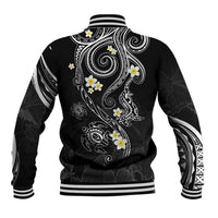 Polynesia Tribal Baseball Jacket Tentacles Plumeria