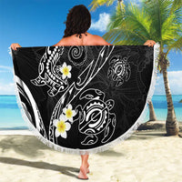 Polynesia Tribal Beach Blanket Tentacles Plumeria
