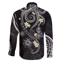 Polynesia Tribal Family Matching Off Shoulder Maxi Dress and Hawaiian Shirt Tentacles Plumeria