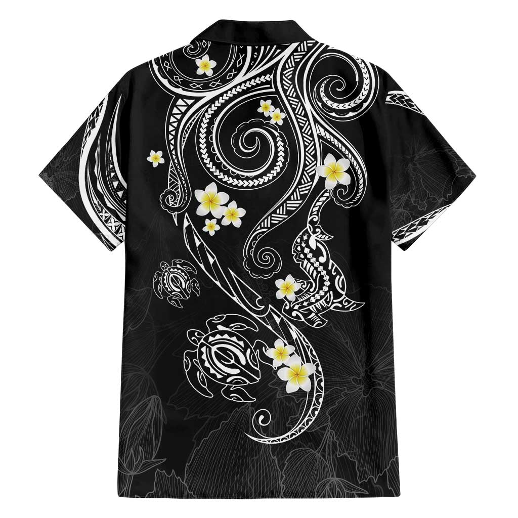 Polynesia Tribal Family Matching Short Sleeve Bodycon Dress and Hawaiian Shirt Tentacles Plumeria