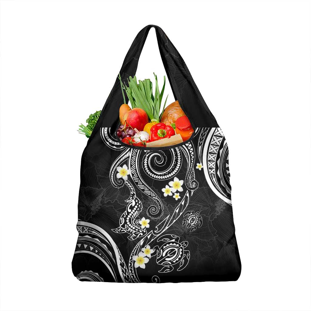 Polynesia Tribal Grocery Bag Tentacles Plumeria