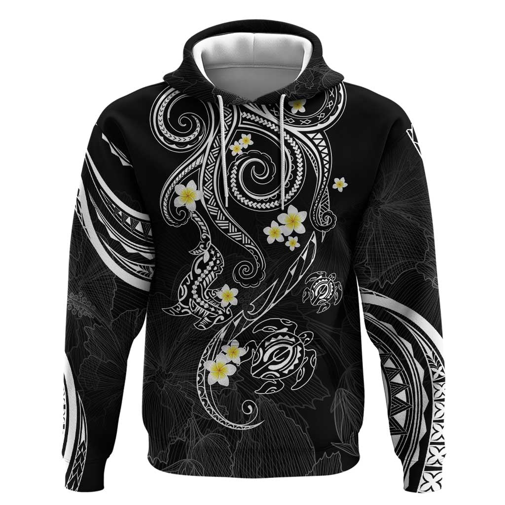 Polynesia Tribal Hoodie Tentacles Plumeria