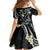 Polynesia Tribal Kid Short Sleeve Dress Tentacles Plumeria