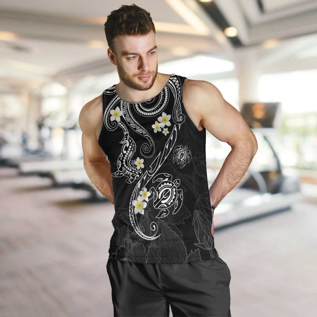 Polynesia Tribal Men Tank Top Tentacles Plumeria