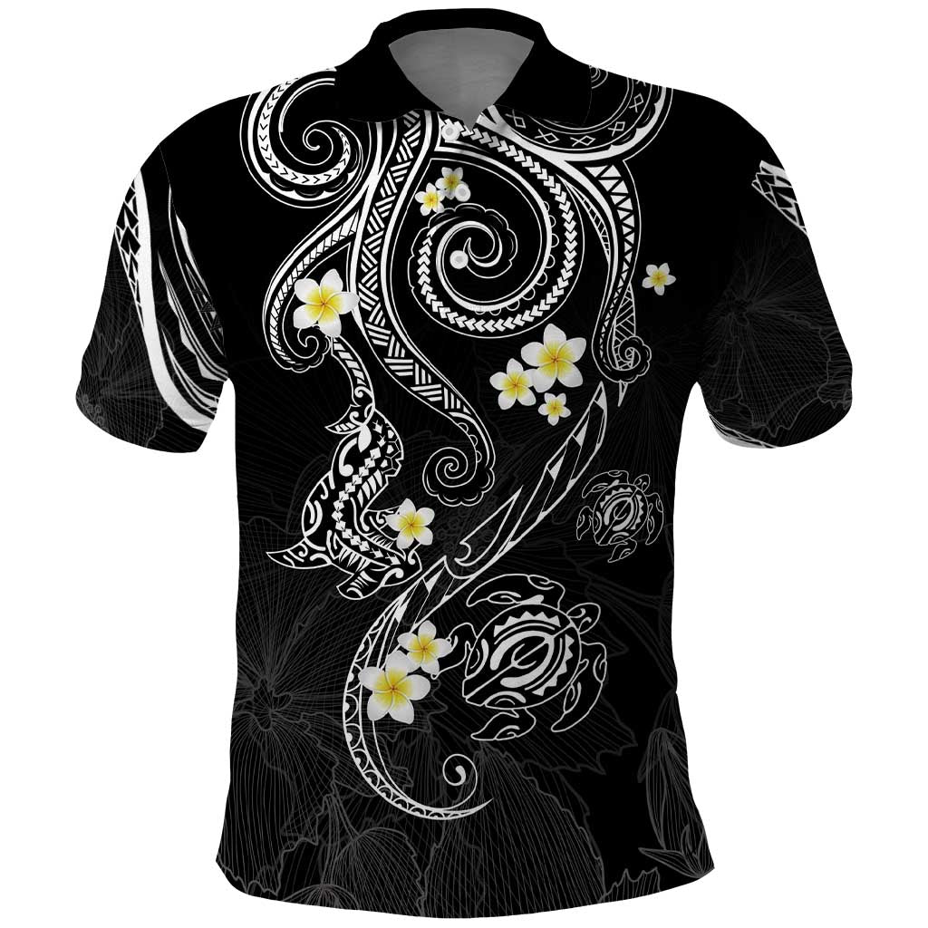 Polynesia Tribal Polo Shirt Tentacles Plumeria