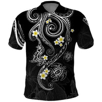 Polynesia Tribal Polo Shirt Tentacles Plumeria