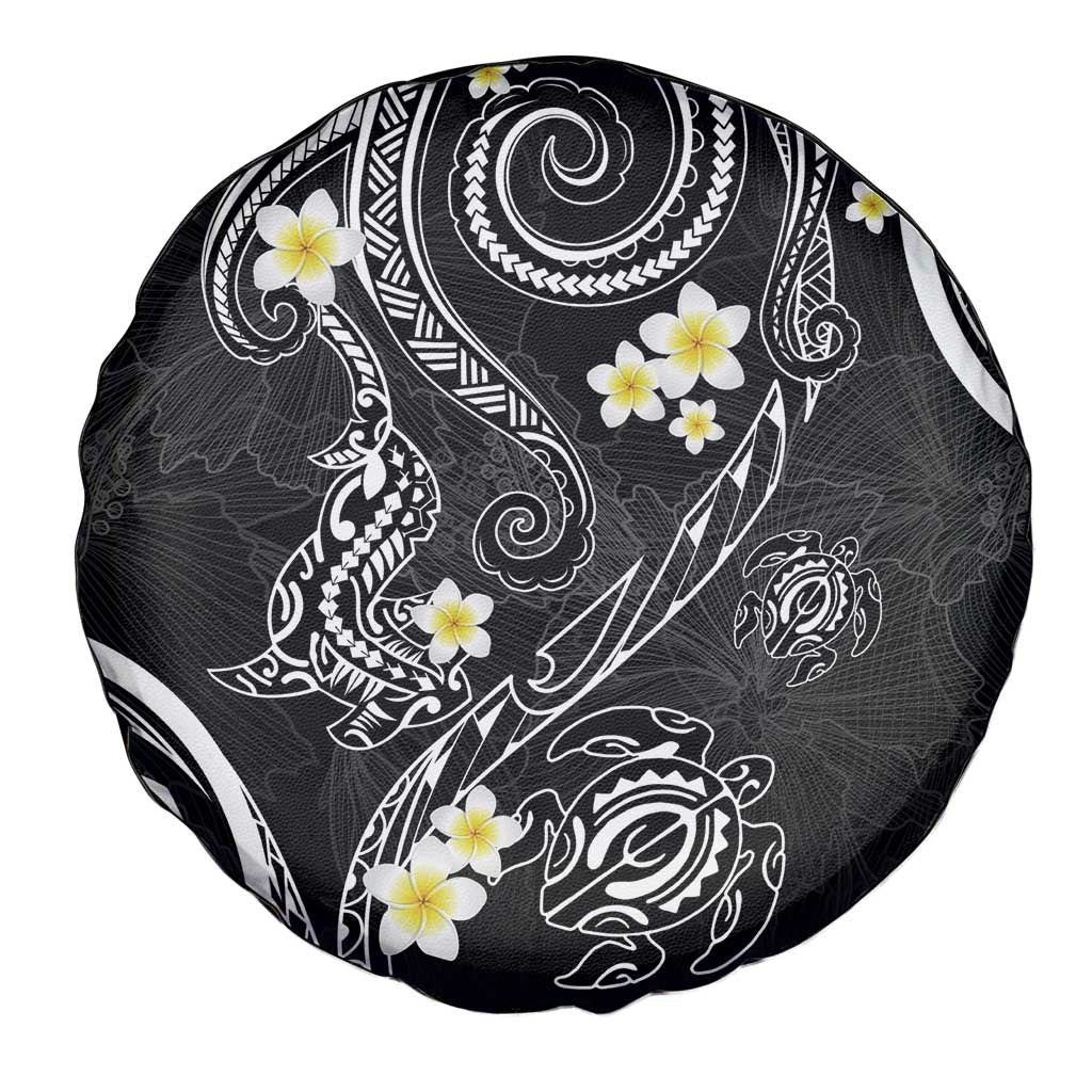 Polynesia Tribal Spare Tire Cover Tentacles Plumeria