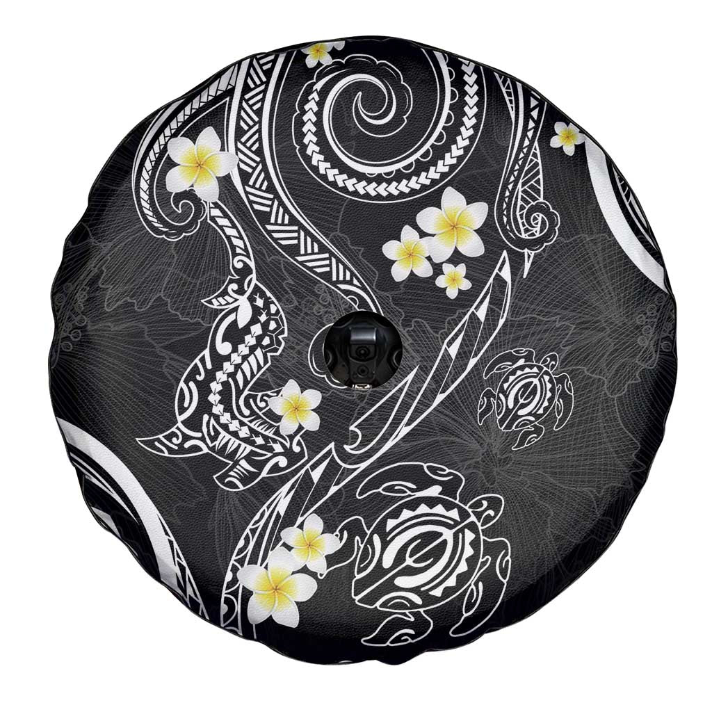 Polynesia Tribal Spare Tire Cover Tentacles Plumeria
