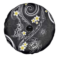 Polynesia Tribal Spare Tire Cover Tentacles Plumeria
