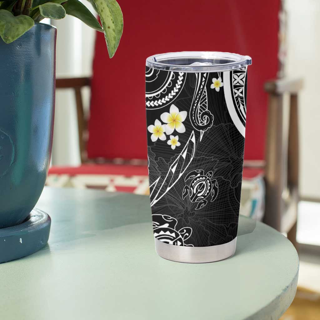 Polynesia Tribal Tumbler Cup Tentacles Plumeria