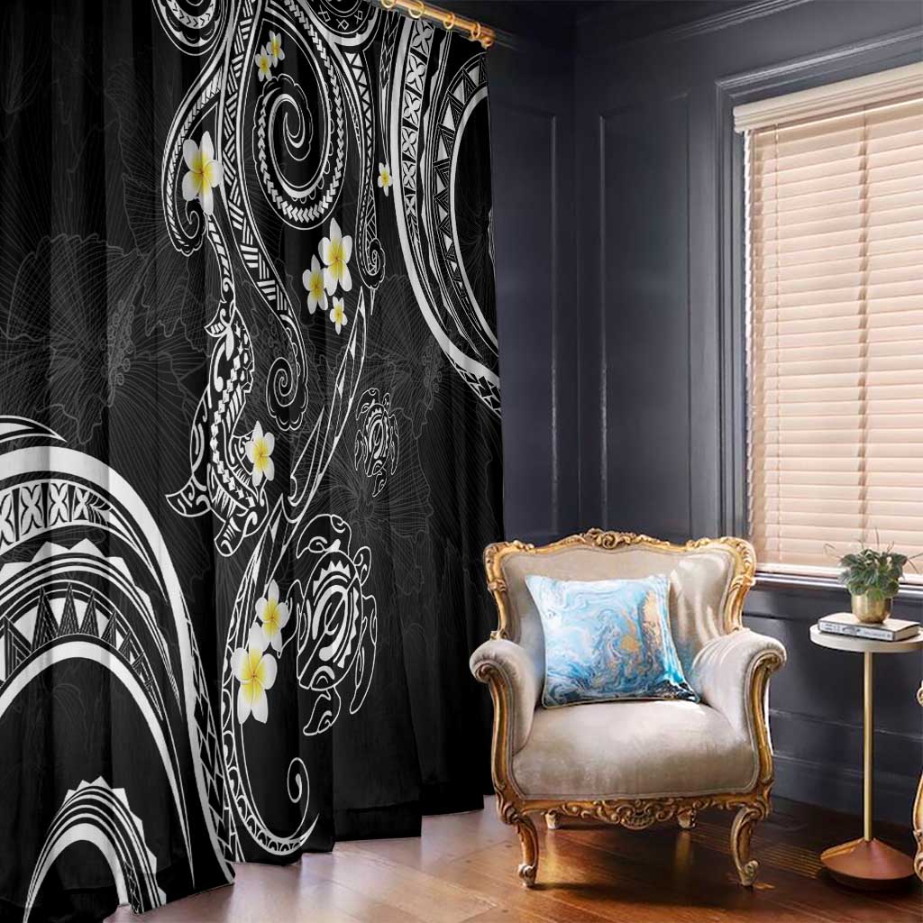 Polynesia Tribal Window Curtain Tentacles Plumeria
