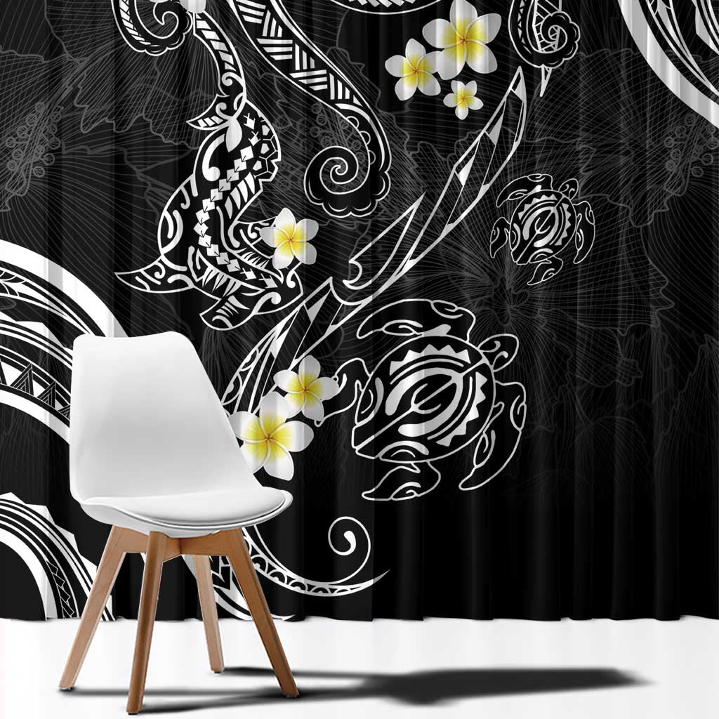 Polynesia Tribal Window Curtain Tentacles Plumeria