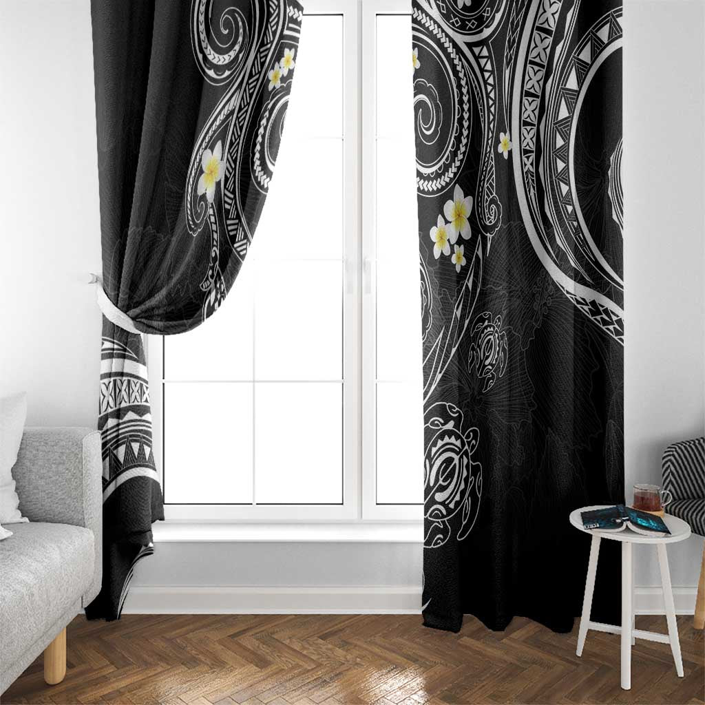 Polynesia Tribal Window Curtain Tentacles Plumeria