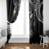 Polynesia Tribal Window Curtain Tentacles Plumeria