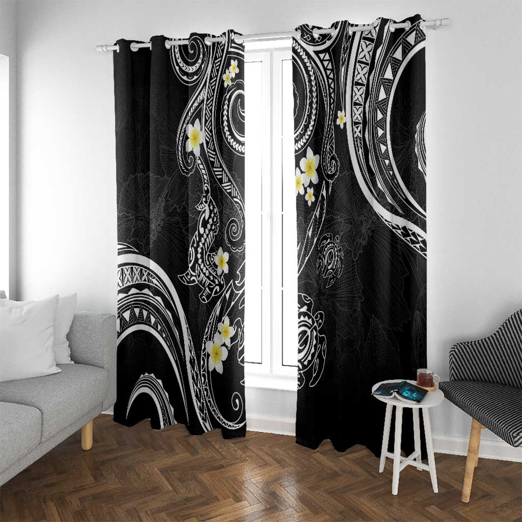 Polynesia Tribal Window Curtain Tentacles Plumeria