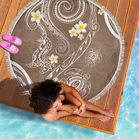 Polynesia Tribal Beach Blanket Mocha Plumeria Tentacles