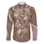Polynesia Tribal Family Matching Short Sleeve Bodycon Dress and Hawaiian Shirt Mocha Plumeria Tentacles