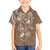 Polynesia Tribal Family Matching Short Sleeve Bodycon Dress and Hawaiian Shirt Mocha Plumeria Tentacles