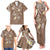 Polynesia Tribal Family Matching Tank Maxi Dress and Hawaiian Shirt Mocha Plumeria Tentacles