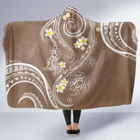 Polynesia Tribal Hooded Blanket Mocha Plumeria Tentacles