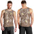 Polynesia Tribal Men Tank Top Mocha Plumeria Tentacles