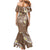 Polynesia Tribal Mermaid Dress Mocha Plumeria Tentacles