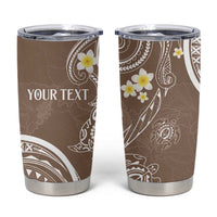 Polynesia Tribal Tumbler Cup Mocha Plumeria Tentacles