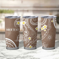 Polynesia Tribal Tumbler Cup Mocha Plumeria Tentacles