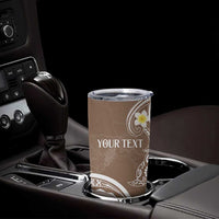 Polynesia Tribal Tumbler Cup Mocha Plumeria Tentacles