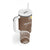 Polynesia Tribal Tumbler With Handle Mocha Plumeria Tentacles