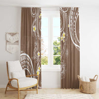 Polynesia Tribal Window Curtain Mocha Plumeria Tentacles