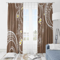 Polynesia Tribal Window Curtain Mocha Plumeria Tentacles