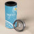 Polynesia Tribal 4 in 1 Can Cooler Tumbler Turquoise Plumeria Tentacles