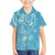 Polynesia Tribal Family Matching Short Sleeve Bodycon Dress and Hawaiian Shirt Turquoise Plumeria Tentacles