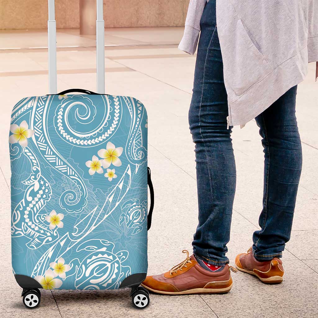Polynesia Tribal Luggage Cover Turquoise Plumeria Tentacles LT7 Turquoise - Polynesian Pride