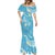 Polynesia Tribal Mermaid Dress Turquoise Plumeria Tentacles