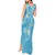 Polynesia Tribal Tank Maxi Dress Turquoise Plumeria Tentacles