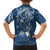 Polynesia Tribal Family Matching Tank Maxi Dress and Hawaiian Shirt Deep Blue Plumeria Tentacles