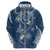 Polynesia Tribal Hoodie Deep Blue Plumeria Tentacles