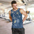 Polynesia Tribal Men Tank Top Deep Blue Plumeria Tentacles