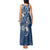 Polynesia Tribal Tank Maxi Dress Deep Blue Plumeria Tentacles