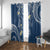 Polynesia Tribal Window Curtain Deep Blue Plumeria Tentacles