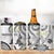 Polynesia Tribal 4 in 1 Can Cooler Tumbler White Plumeria Tentacles
