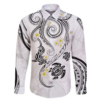 Polynesia Tribal Family Matching Puletasi and Hawaiian Shirt White Plumeria Tentacles