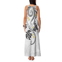 Polynesia Tribal Family Matching Tank Maxi Dress and Hawaiian Shirt White Plumeria Tentacles