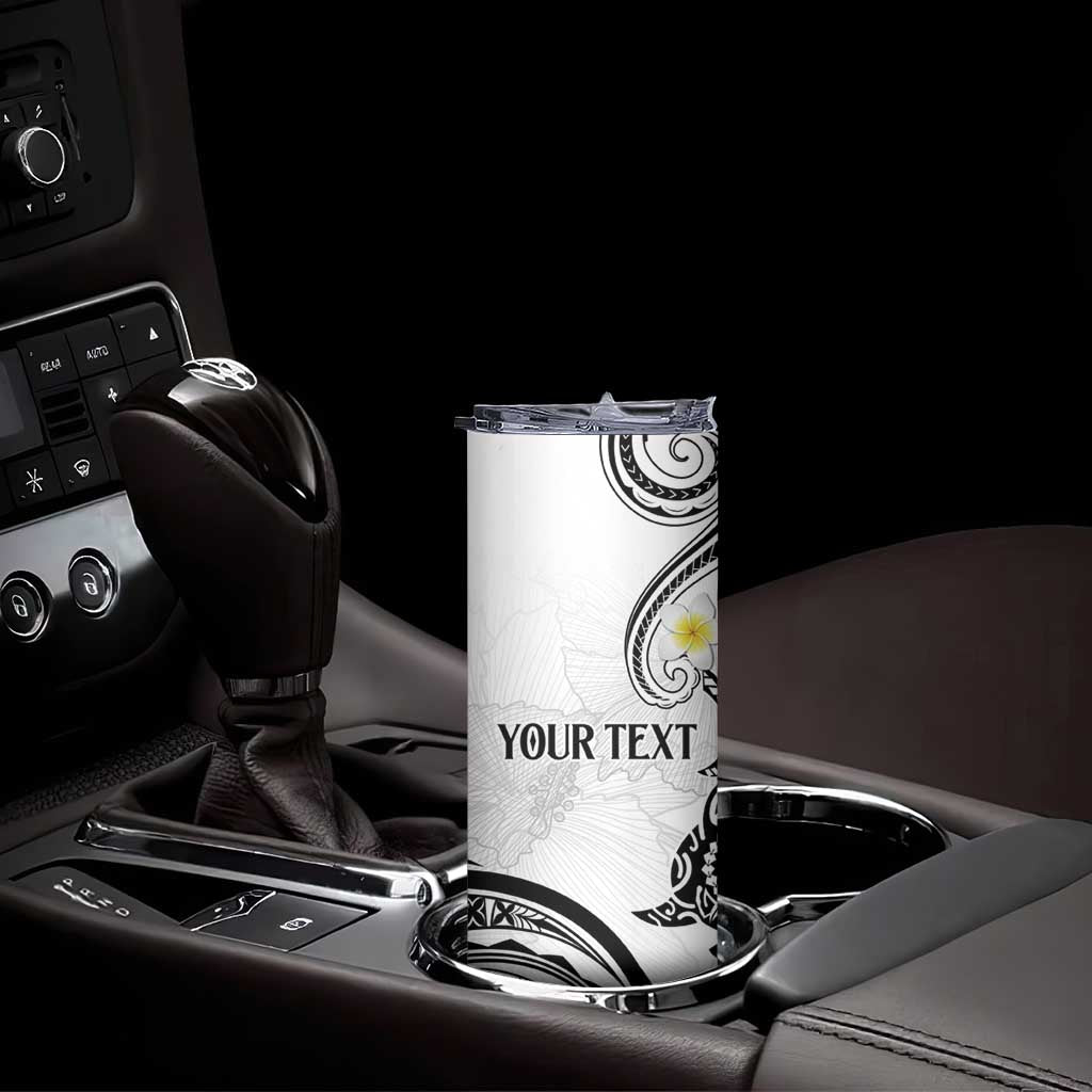 Polynesia Tribal Skinny Tumbler White Plumeria Tentacles