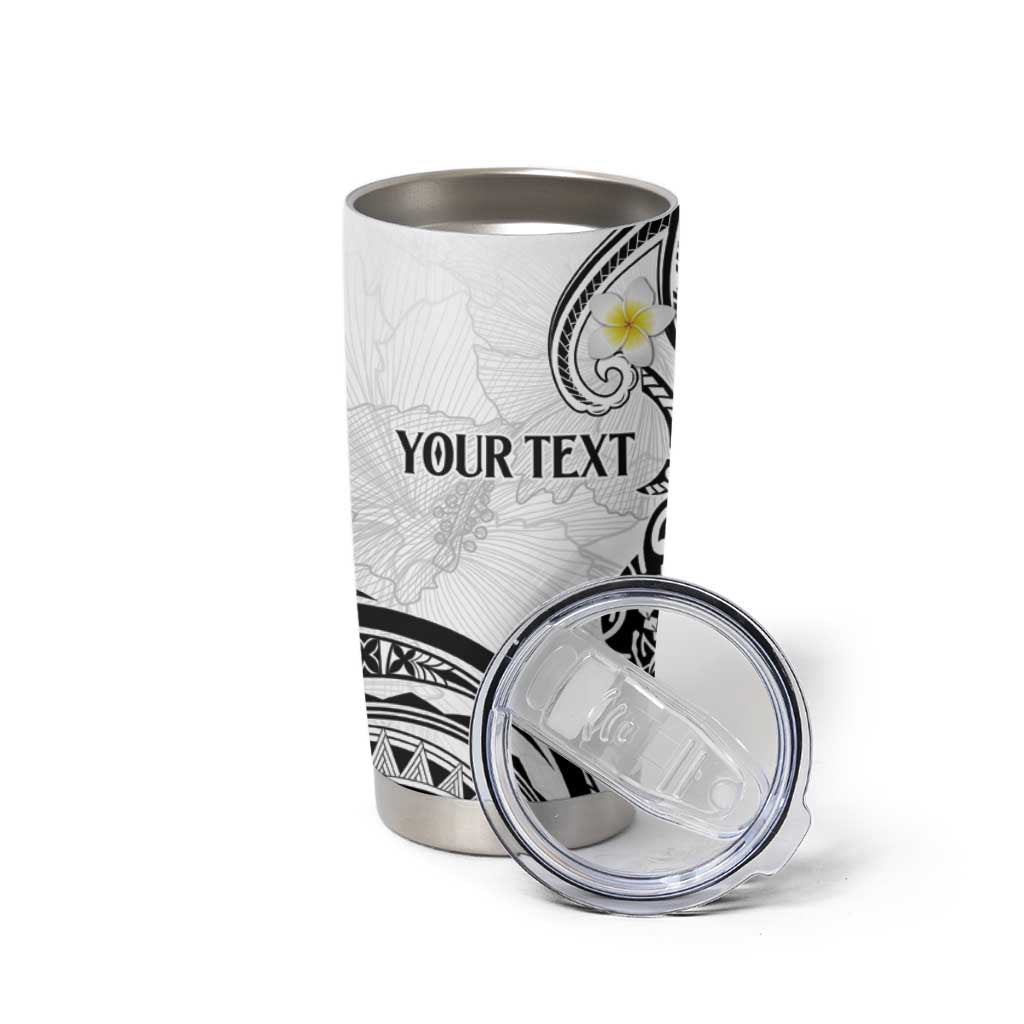 Polynesia Tribal Tumbler Cup White Plumeria Tentacles