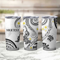 Polynesia Tribal Tumbler Cup White Plumeria Tentacles