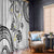 Polynesia Tribal Window Curtain White Plumeria Tentacles